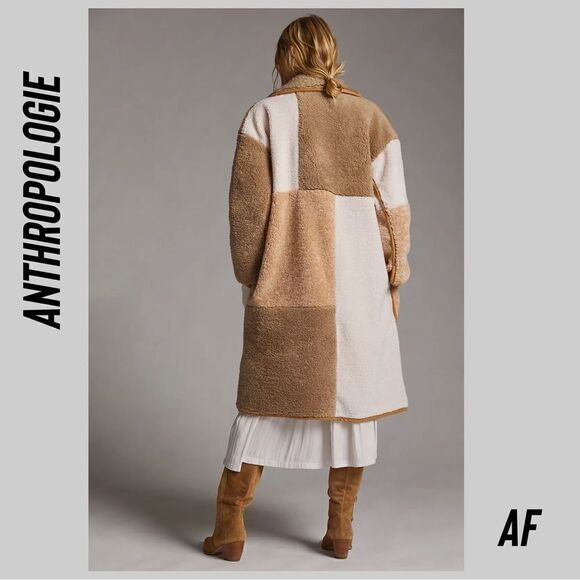 ANTHROPOLOGIE BY PILCRO COLOR BLOCK SHERPA COAT NEW NWT - Picture 4 of 10